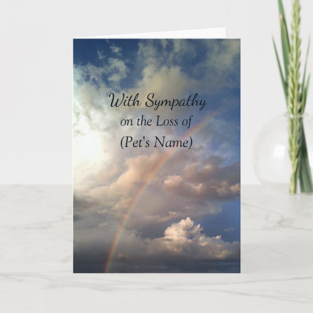Carte Rainbow Custom Pet Loss Blank Sympathy Card (Devant)