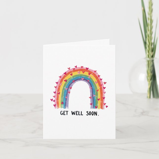 Carte Rainbow Cute Get Well Bientôt (Devant)
