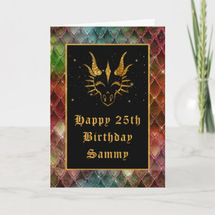 Carte Rainbow Dragon Scales Faux Parties scintillant Joy