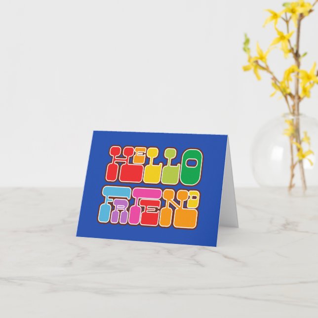 Carte Rainbow Hello Friend (Fleur jaune)