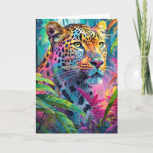 Carte Rainbow Leopard coloré Art Abstrait moderne