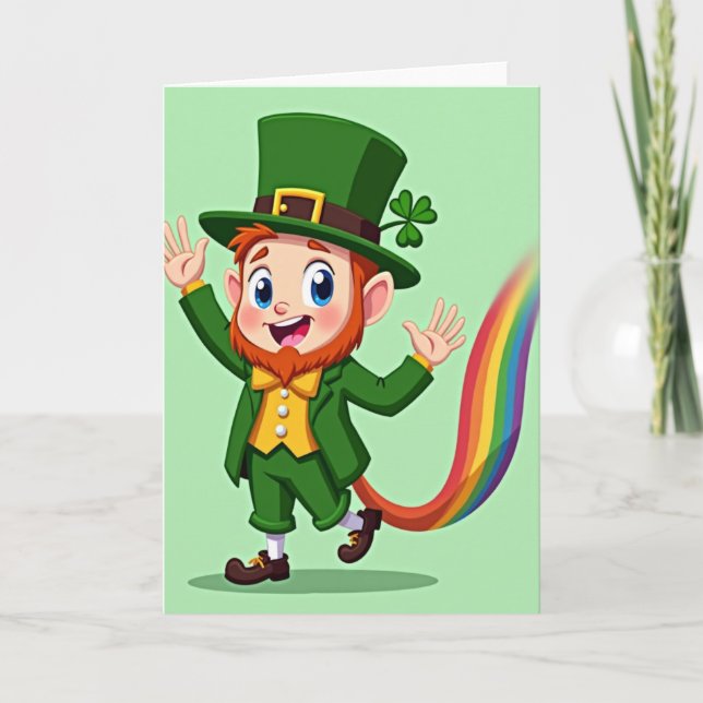 Carte Rainbow Leprechaun Joy Card (Devant)
