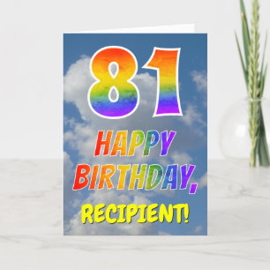 Carte Rainbow Look "81" & "HAPPY BANTHDAY", Nuages, Sky