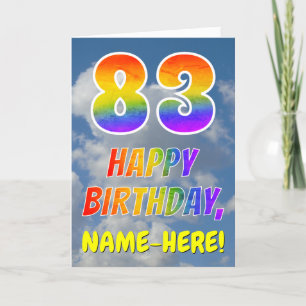 Carte Rainbow Look "83" & "HAPPY BANTHDAY", Nuages, Sky