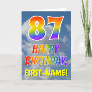 Carte Rainbow Look "87" & "HAPPY BANTHDAY", Nuages, Sky