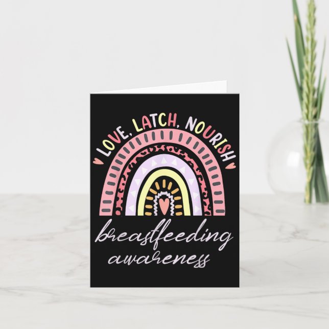Carte Rainbow Love Latch Nourish Breastfeeding Awareness (Devant)
