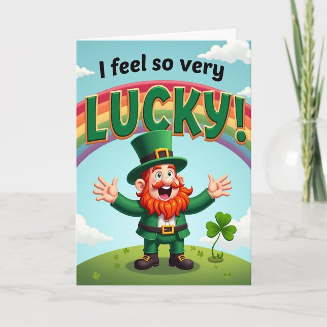 Carte Rainbow Lucky Leprechaun Scene Card (Devant)
