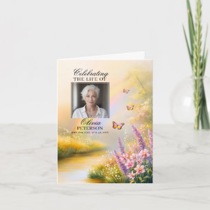 Carte Rainbow Nature Butterflies Funeral PROGRAM PHOTO