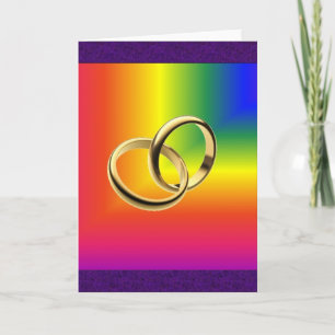 Carte Rainbow Pride avec Bandes Mariages d'or