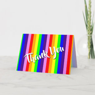 Carte Rainbow Stripes Merci avec tout mon coeur
