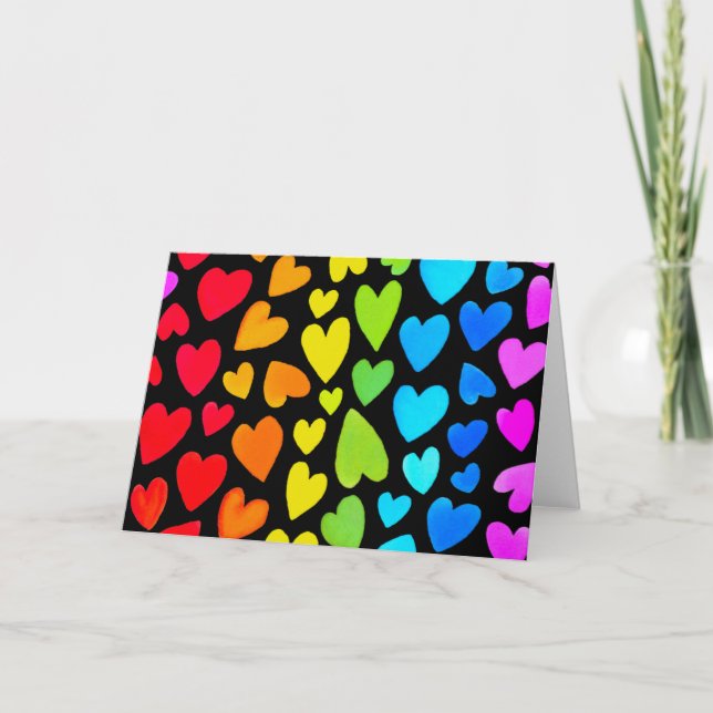 Carte Rainbow Watercolor Motif (Devant)