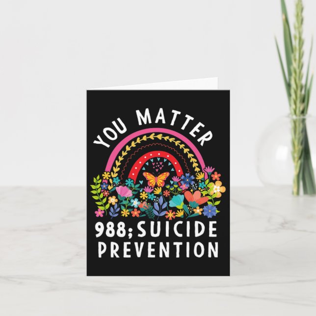 Carte Rainbow You Problem 988 Suicide Prevention Award (Devant)