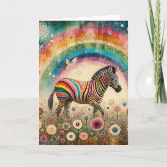 Carte Rainbow Zebra Toutes les occasions (Devant)