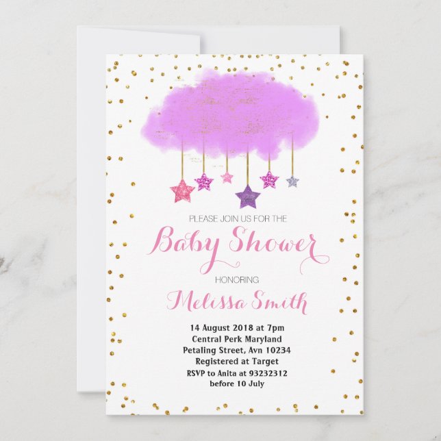 Carte Raindrops Baby shower Invitation (Devant)