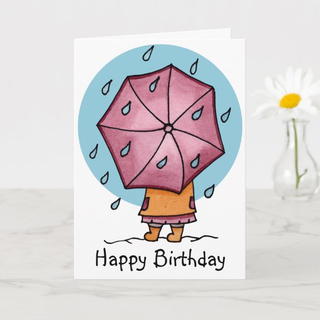 Carte Rainy Days Anniversaire Personnalisé (Petite plante)