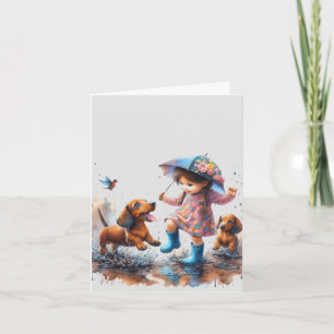 Carte Rainy Days Dachshund (téléchargeable)