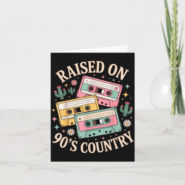 Carte Raised On 90's Country Music Retro Cette Design  (Devant)