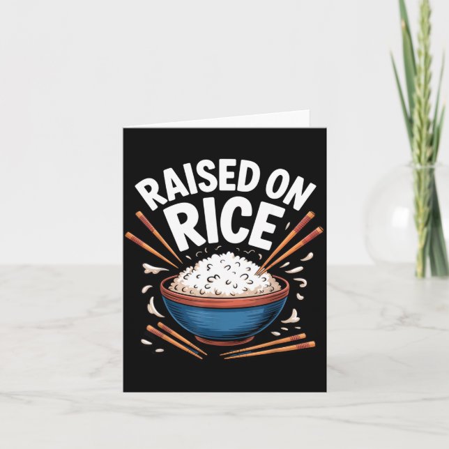 Carte Raised On Rice Food Lover Bowl Design For Fun Casu (Devant)