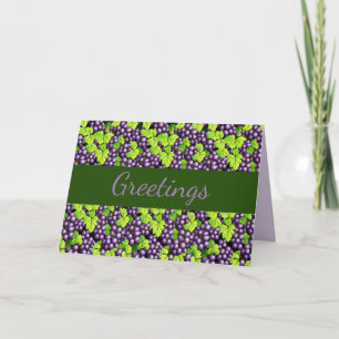 Carte Raisins Violets sur une Vigne