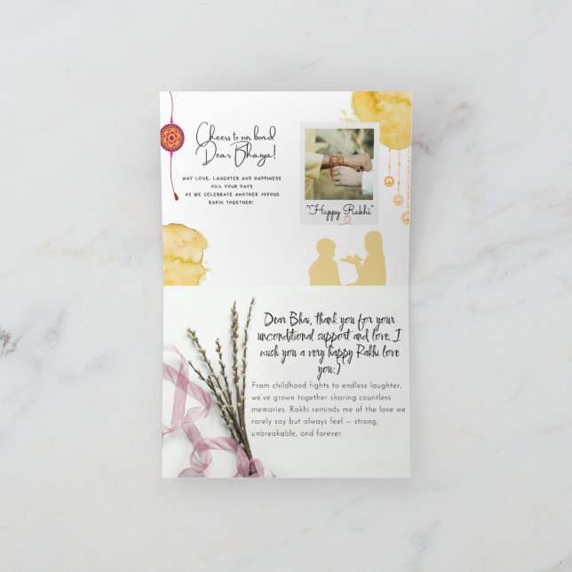 Carte Raksha Bandhan (Intérieur)