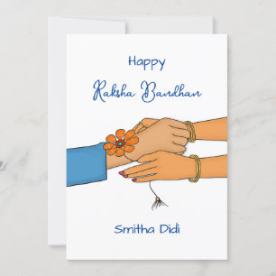 Carte Raksha Bandhan pour sœur, carte Rakhi/Rakhri