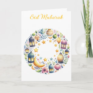 Carte Ramadan Kareem & Eid Mubarak Message personnalisé