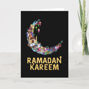 Carte Ramadan Kareem Mubarak Jeûne Lune