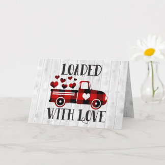 Carte Ramassage Camion Buffalo Plaid Coeur Saint-Valenti
