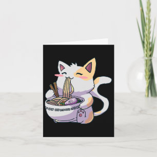 Carte Ramen Cat Kawaii Anime Japonais Kawaii Neko
