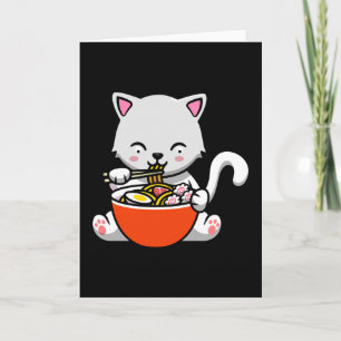 Carte Ramen Cat Kawaii Sushi Anime Japonais Cadeau