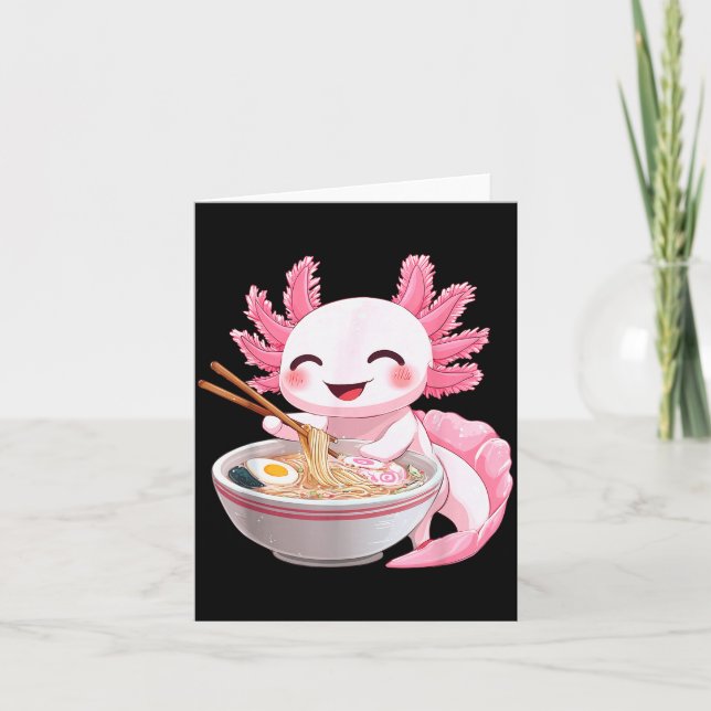 Carte Ramen d'axolotl d'anime kawaii  (Devant)