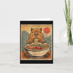Carte Ramen de capybara japonais drôle graphique kawaii 