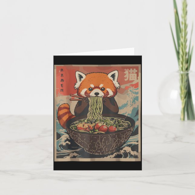Carte Ramen Japanese Graphic Tees Red Panda Anime Shirts (Devant)
