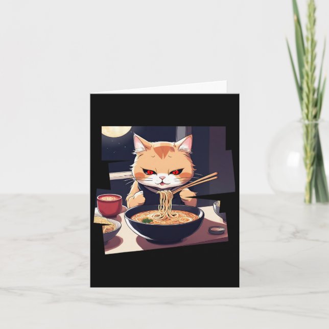 Carte Ramen Kawaii Cat Anime 1 (Devant)
