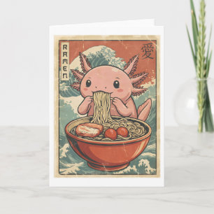 Carte Ramen Rétro Axolotl Art de nourriture japonais Kaw