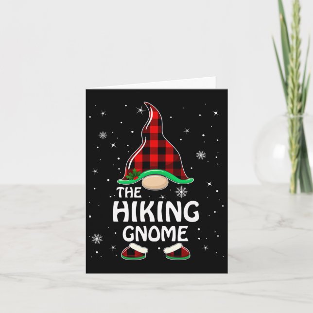 Carte Randonnée Gnome Buffalo Plaid Correspondant Famill (Devant)