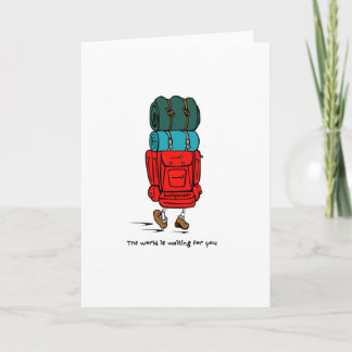 Carte Randonneur à dos avec grand sac à dos