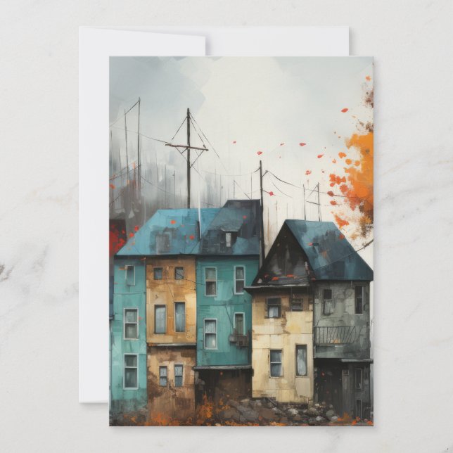 Carte Rangée de maisons à l'automne Bonjour Appartement (Devant)