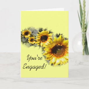 Carte Rangée de Tournesols Mariage Fiançailles