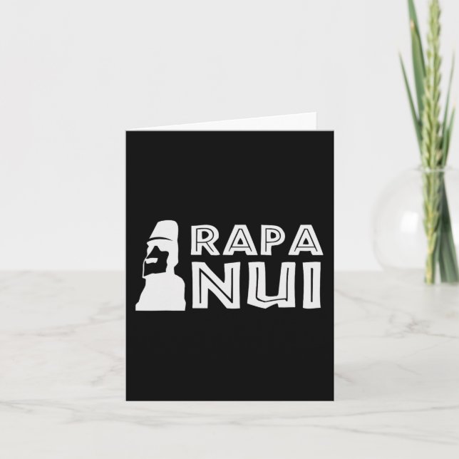 Carte Rapa Nui Moai Pâques Île Polynésie Joyeux Pâques (Devant)