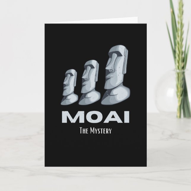 Carte Rapa Nui Moai Statues de l'île de Pâques Têtes Mys (Devant)