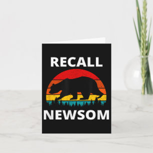 Carte Rappel Gavin Newsom, Gouverneur Newsom, Ours &