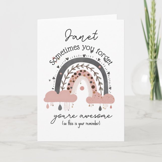 Carte Rappel Rainbow personnalisé : Vous êtes génial! (Devant)