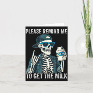 Carte Rappeler d'acheter le lait papa squelette fête des