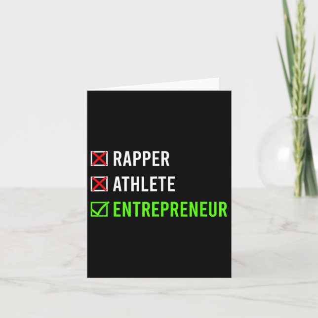 Carte Rapper Athlete Entrepreneur Millionaire Motivation (Devant)