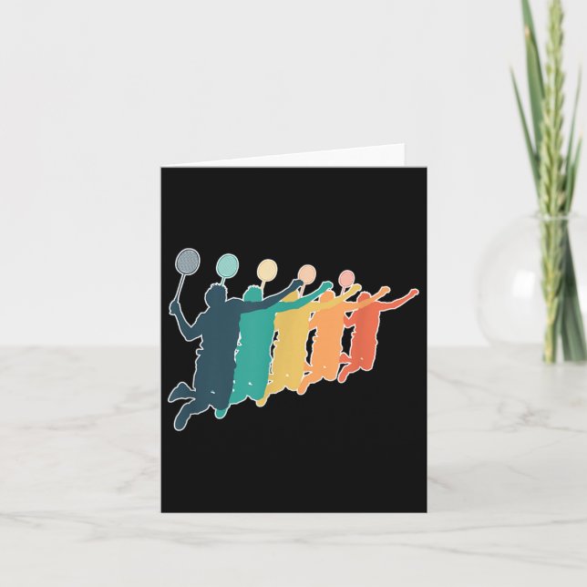 Carte Raquette de Badminton Rétro  (Devant)