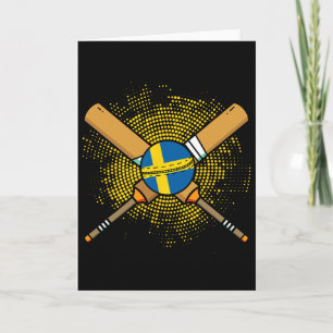 Carte Raquette de cricket suédoise et ll drapeau de la S