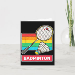 Carte Raquette Et Navette Badminton De Style Rétro
