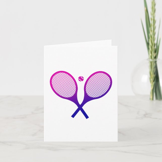 Carte Raquettes de tennis Magenta à violet Ombre (Devant)