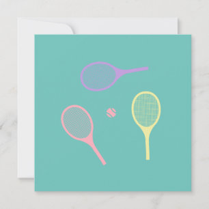 Carte Raquettes de tennis Pastel avec balle de tennis su